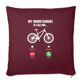Amateur de VTT - Housse de coussin décorative 45 x 45 cm - bordeaux - Devant