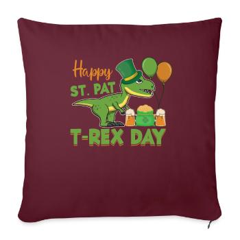 St. Patricks Day T-Rex - Sofakissenbezug 45 x 45 cm - Burgunderrot - Vorne