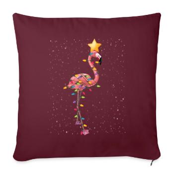 Flamingo Ornements De Noël Arbre Drôle Sarcasme - Housse de coussin décorative 45 x 45 cm - bordeaux - Devant