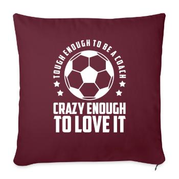 Cadeau d'entraîneur de football I entraîneur de jeunes footballeurs - Housse de coussin décorative 45 x 45 cm - bordeaux - Devant