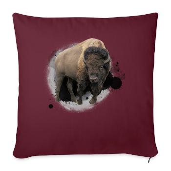 Bison buffalo bétail design illustration cadeau - Housse de coussin décorative 45 x 45 cm - bordeaux - Devant