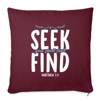 Verset de la Bible Bible Jésus - Housse de coussin décorative 45 x 45 cm - bordeaux - Devant