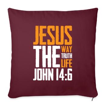 Jésus vie bible verset foi - Housse de coussin décorative 45 x 45 cm - bordeaux - Devant