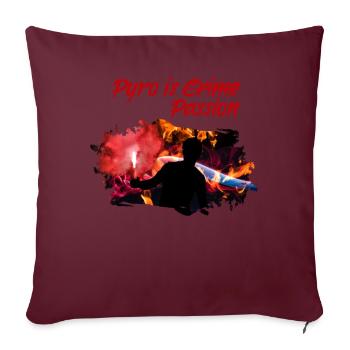 Pyro football Ultras Fan Pyrotechnic cadeau - Housse de coussin décorative 45 x 45 cm - bordeaux - Devant