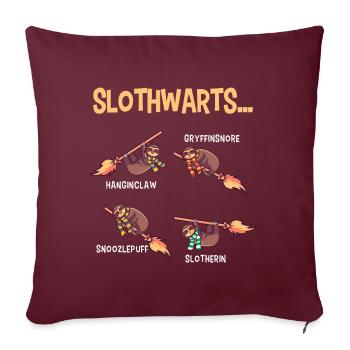 Paresseux magicien sorcières cadeau de paresse d'halloween - Housse de coussin décorative 45 x 45 cm - bordeaux - Devant