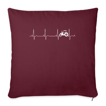 Battement de coeur du tracteur - Housse de coussin décorative 45 x 45 cm - bordeaux - Devant