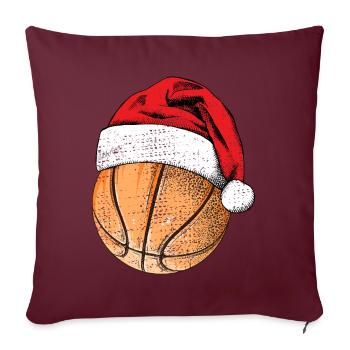 Basketball Santa T Shirt Merry Christmas Gift - Housse de coussin décorative 45 x 45 cm - bordeaux - Devant