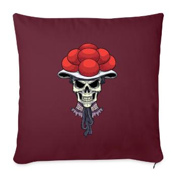 Tête de mort cool Bollenhut Schwarzwald crâne - Housse de coussin décorative 45 x 45 cm - bordeaux - Devant