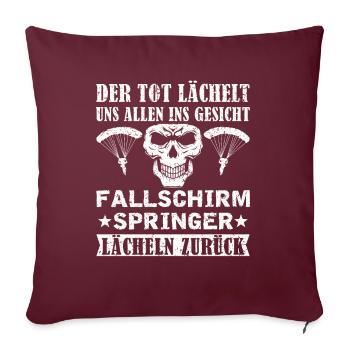 Fallschirm Springer Lächeln Zurück - Sofakissenbezug 45 x 45 cm - Burgunderrot - Vorne
