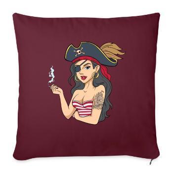 Pirate pirates pirates - Housse de coussin décorative 45 x 45 cm - bordeaux - Devant
