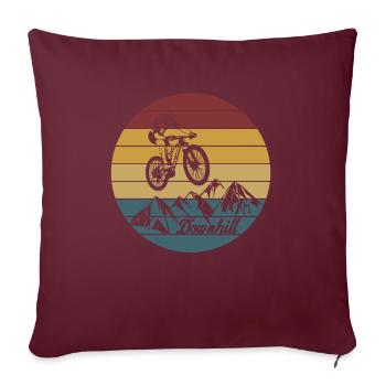 Cascade en descente | VTT montagnes vélo saut - Housse de coussin décorative 45 x 45 cm - bordeaux - Devant