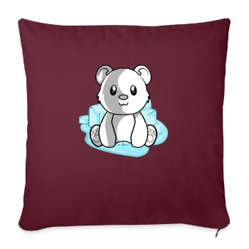 Ours polaire ours polaire - Housse de coussin décorative 45 x 45 cm - bordeaux - Devant