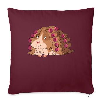 Curls de cochon d'Inde permanente cheveux longs - Housse de coussin décorative 45 x 45 cm - bordeaux - Devant