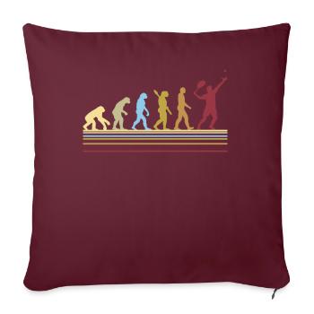 Graphique de cadeau d'évolution rétro de joueur de tennis - Housse de coussin décorative 45 x 45 cm - bordeaux - Devant