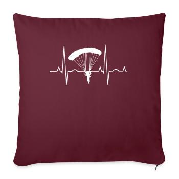Fallschirmspringer Herzschlag Fallschirm Geschenk - Sofakissenbezug 45 x 45 cm - Burgunderrot - Vorne