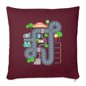 Chemise de tapis de jeu de voiture pour papa - Housse de coussin décorative 45 x 45 cm - bordeaux - Devant