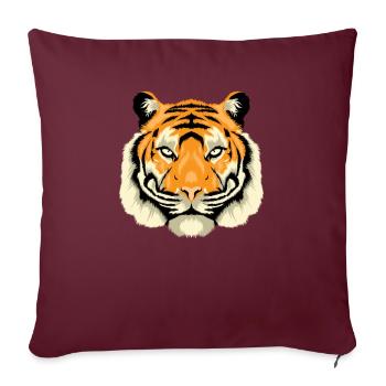 tigre - Housse de coussin décorative 45 x 45 cm - bordeaux - Devant