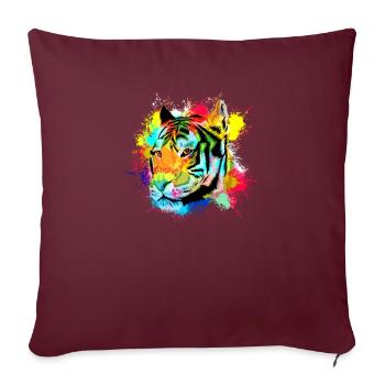 tigre - Housse de coussin décorative 45 x 45 cm - bordeaux - Devant