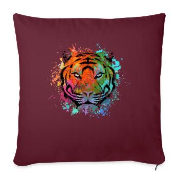 tigre - Housse de coussin décorative 45 x 45 cm - bordeaux - Devant