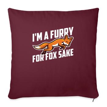 Furry Fandom Furries Fursona - Housse de coussin décorative 45 x 45 cm - bordeaux - Devant