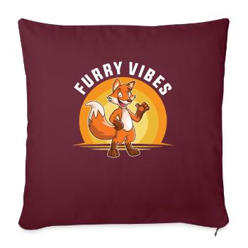 Furry Fandom Furries Fursona - Housse de coussin décorative 45 x 45 cm - bordeaux - Devant