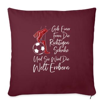 Football filles football - Housse de coussin décorative 45 x 45 cm - bordeaux - Devant
