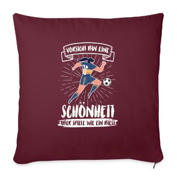Football filles football - Housse de coussin décorative 45 x 45 cm - bordeaux - Devant