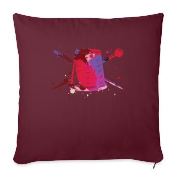 Couture machine à coudre couture égout tailleur - Housse de coussin décorative 45 x 45 cm - bordeaux - Devant