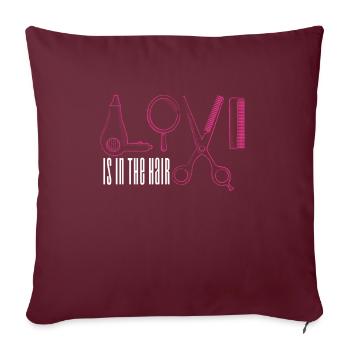 Coiffeur coiffeur coiffeur - Housse de coussin décorative 45 x 45 cm - bordeaux - Devant