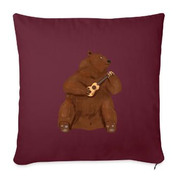 Ukulélé Uke - Housse de coussin décorative 45 x 45 cm - bordeaux - Devant