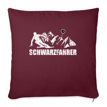 Schwarzfahrer Cooler Ski Fahrer Spruch - Sofakissenbezug 45 x 45 cm - Burgunderrot - Vorne