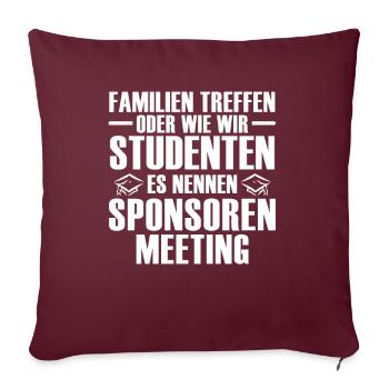 Lustige Faule Studenten Geschenk Sprüche - Sofakissenbezug 45 x 45 cm - Burgunderrot - Vorne