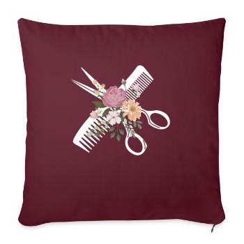 Coiffeur coiffeur coiffeur - Housse de coussin décorative 45 x 45 cm - bordeaux - Devant