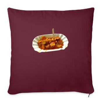 Chemise cadeau cool Currywurst Ruhrpott - Housse de coussin décorative 45 x 45 cm - bordeaux - Devant