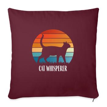 Farbenfroh Katzenflüsterer Bauernhof Geschenk - Sofakissenbezug 45 x 45 cm - Burgunderrot - Vorne