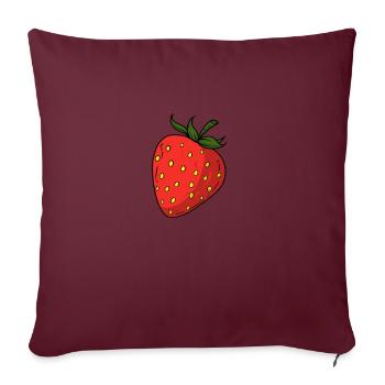 Erdbeere Beeren - Sofakissenbezug 45 x 45 cm - Burgunderrot - Vorne