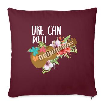 Ukulélé Uke - Housse de coussin décorative 45 x 45 cm - bordeaux - Devant