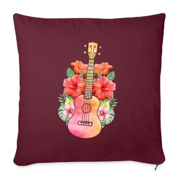 Ukulélé Uke - Housse de coussin décorative 45 x 45 cm - bordeaux - Devant