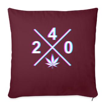 Cooles Marihuana Weed Smoker Geschenk - Sofakissenbezug 45 x 45 cm - Burgunderrot - Vorne