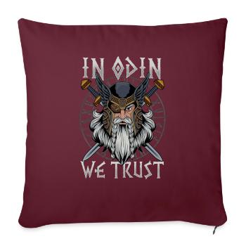Dans Odin, nous faisons confiance au guerrier de l'épée de la fierté viking - Housse de coussin décorative 45 x 45 cm - bordeaux - Devant