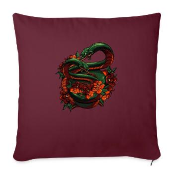 Kobra Schlange Reptil Königskobra - Sofakissenbezug 45 x 45 cm - Burgunderrot - Vorne