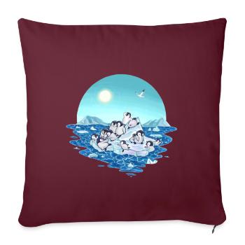 Changement climatique Réchauffement climatique Pingouin Cadeau - Housse de coussin décorative 45 x 45 cm - bordeaux - Devant