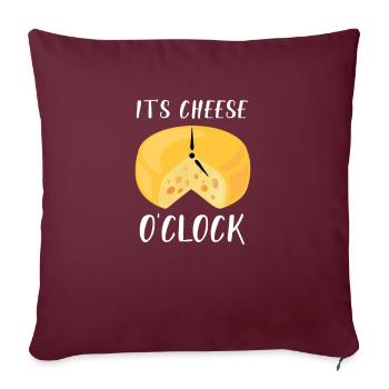 Plateau de fromages Fromages Fromages laitiers - Housse de coussin décorative 45 x 45 cm - bordeaux - Devant