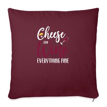 Plateau de fromages Fromages Fromages laitiers - Housse de coussin décorative 45 x 45 cm - bordeaux - Devant