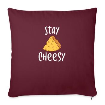 Plateau de fromages Fromages Fromages laitiers - Housse de coussin décorative 45 x 45 cm - bordeaux - Devant
