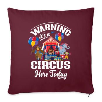 Déguisement de fête à thème cirque anniversaire enfant cirque - Housse de coussin décorative 45 x 45 cm - bordeaux - Devant