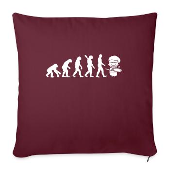 Coole & Lustige Pizzabäcker Evolution - Sofakissenbezug 45 x 45 cm - Burgunderrot - Vorne