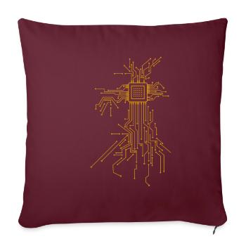 Cadeau de programmeur et d'informaticien - Housse de coussin décorative 45 x 45 cm - bordeaux - Devant