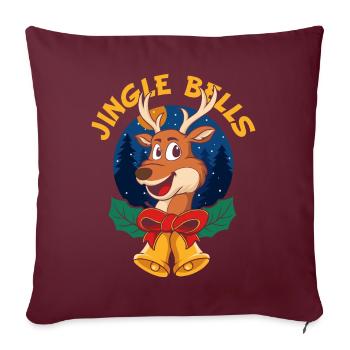 Jingle Bells cadeau de Noël - Housse de coussin décorative 45 x 45 cm - bordeaux - Devant