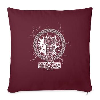 Thor Hammer Runes La mythologie nordique de Thor - Housse de coussin décorative 45 x 45 cm - bordeaux - Devant